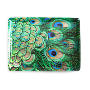 MIDI Tablett, (27 x 20 cm), Pfauenfedern
