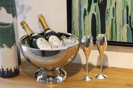 EDZARD champagnekøler flaskekøler vinkøler Cadiz, rustfrit stål højpoleret, dobbeltvægget, ø 32 cm