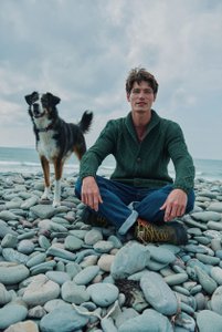 Killary Fjord Merino Aran Cardigan - Forest Green