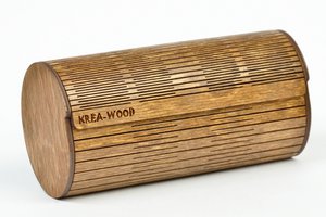 Krea-Wood handmade glasses case made of birch wood with magnets. Brown colour