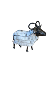 Zimba-Arts METALLWEISSES KLEINES SCHAF