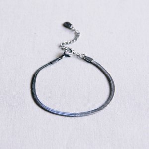 SA814 - Steel bracelet “flat snake” - silver