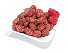 Roasted raspberry and almond nuts, a delicious mix of sweet raspberries and crunchy almonds, perfect for snacking or adding to recipes.