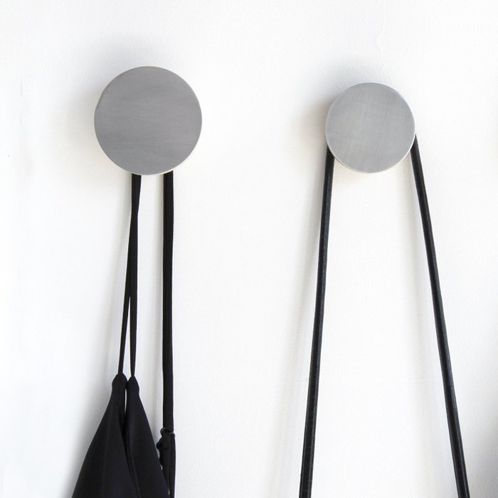 Round Beech Wood & Aluminium Wall Hook / Knob