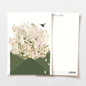 Postcard envelope with flowers, FSC certified