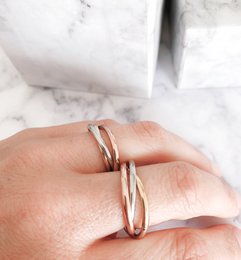 R1067 Rolling Anxiety Fidget Ring Rose Gold Stålfarve
