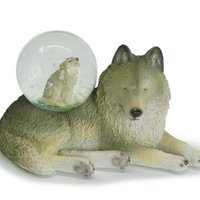 Poly wolf with wolf glitter ball