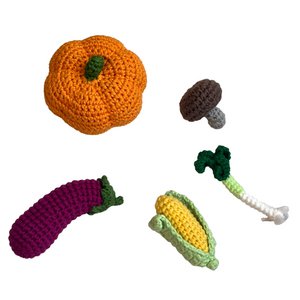 Häkel-Gemüse „Herbst“ 5er-Set für Kaufladen & Kinderküche