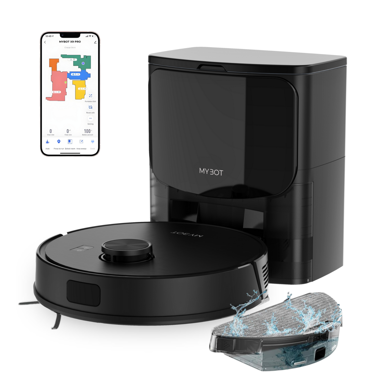 マイロボット MYBOT X9 PRO - Robot Vacuum Cleaner - With Self Emptying Station