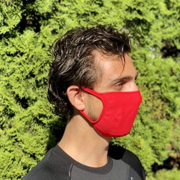 Gorro bucal deportivo lavable 2 capas Rojo