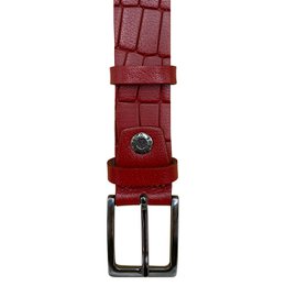 3 cm breiter Ledergürtel mit Krokoprägung in 6 Farben - Damengürtel oder Herrengürtel