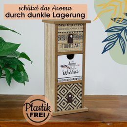 Moderne Teebeutel Aufbewahrung | aus Holz | im Boho Stil |