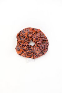 Silk Scrunchy "Red Leopard" Print