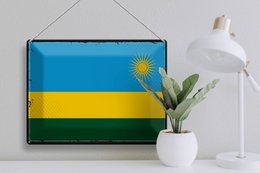 Tin Sign Flag Rwanda 40x30cm Retro Flag of Rwanda