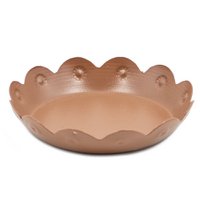 Metal dish flower brique