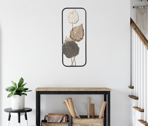 Metal picture LEAVES 25x61 cm – modern decoration