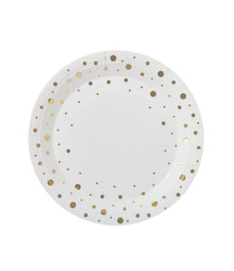 Feestservies - borden goud/wit