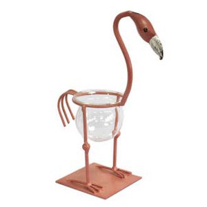 Hydroponische Heimdekoration – Rosa Metall-Flamingo Des 2