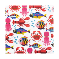 Kitsch Kitchen napkin paper Sealife 33 x 33 cm