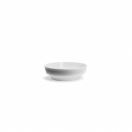 A round, white ceramic bowl measuring 19 cm in diameter, suitable for serving various dishes or as a decorative piece.