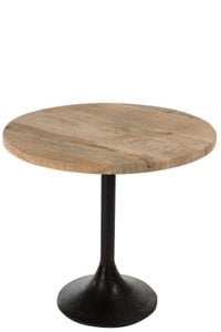J-Line Table Bar Round Wood/Metal Natural/Black