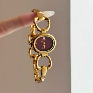 Herald - Vintage Burgundy Oval Case Women's Quartz Watch