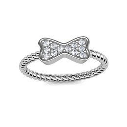 Nastro Bague Ritorto - Argenté et Cristal