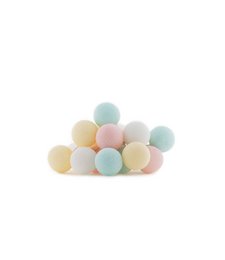 Pastel-colored string lights with an adapter, perfect for decorating any room. The lights feature a variety of soft, muted colors including pink, yellow, and blue, creating a warm and cozy ambiance.