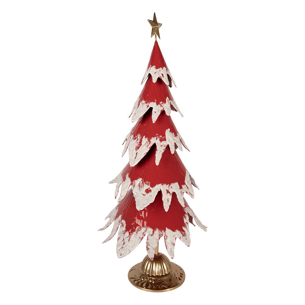 Kerstdecoratie Beeld Kerstboom 39x31x84 cm Rood Metaal