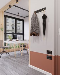 Gorillz Rounded Four Industrial Wall Coat Rack 4 Coat Rack kroge - Sort