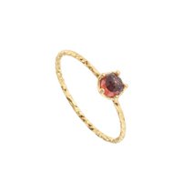 Yellow gold plated garnet ring