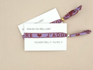 Lint armband J'adore paars