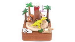 Caja de música volcán y dinosaurios n°48