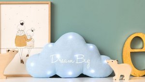 Träumen Sie großes blaues Glitzerwolkenmusikalisches Nachtlicht