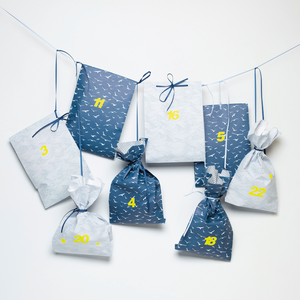 Maritime Advent Calendar Bag Set "Seagulls & Waves" - Blue