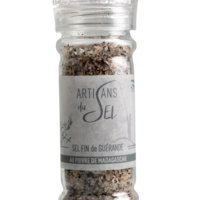 Feines Salz aus schwarzem Pfeffer aus Madagaskar - wiederaufladbare Mühle 80G - Handwerker von Salz
