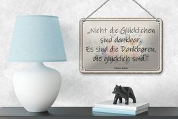 Tin sign saying 18x12cm not happy are grateful decoration