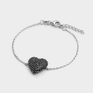 Black pave heart bracelet