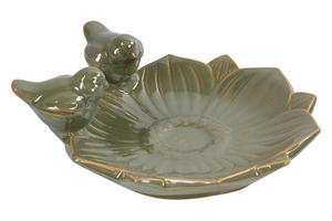 Vogelbad Fleuri L groen - L27B26H10CM