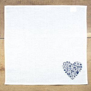 maritime half-linen napkin heart "Nordic by Heart"
