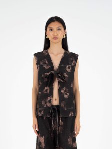 Rush Print Denim Vest