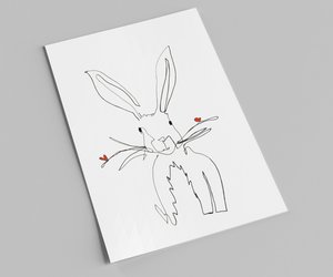 Postkarte | Osterkarte | Osterhase mit Herz
