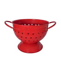Red colander with hearts 21 cm Isabelle Rose