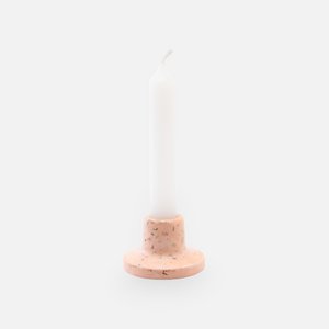 Terrazzo dinner candle holder - blush