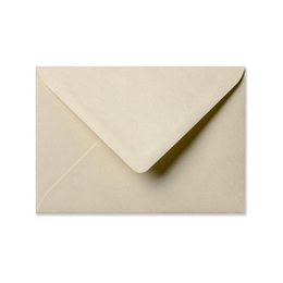A6 size envelope made of beige colored paper.