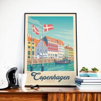 Vintage Copenhagen Poster | Premium poster City Copenhagen Denmark