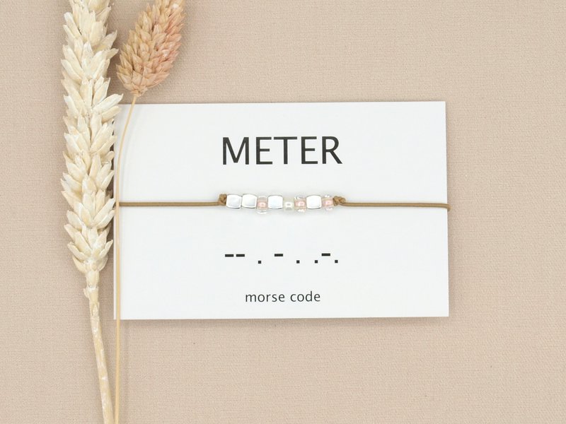 Morse code armband meter (zilver,rosé goud,goud)
