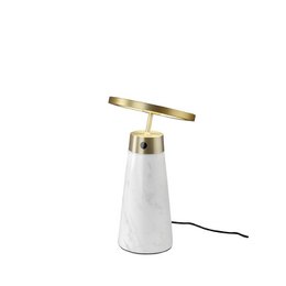 Bordlampe i calacatta marmor og forgyldt poleret stål