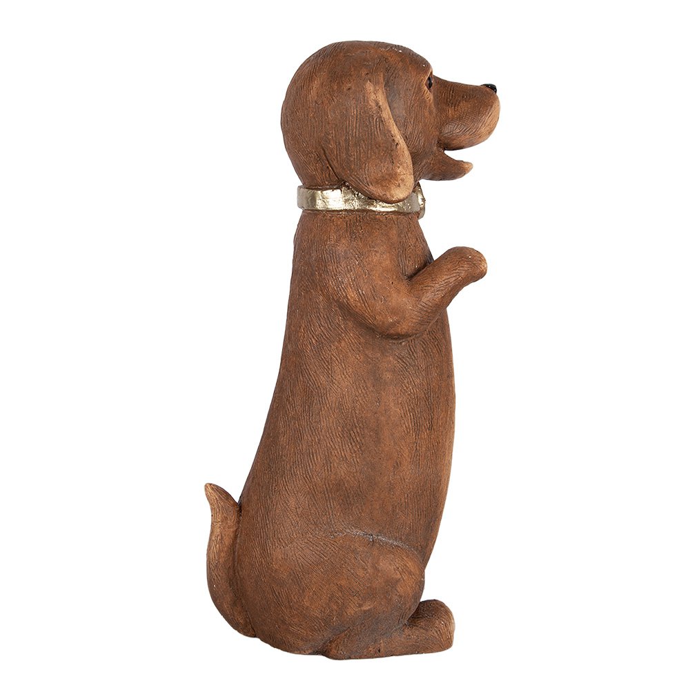 Decoratie Beeld Hond 23x19x47 cm Bruin Keramisch materiaal