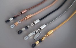 Stylish glasses chain in various metallic colors including silver, gold, rose gold, black, and copper. Features a sleek, modern design with a secure clasp to keep your glasses in place.